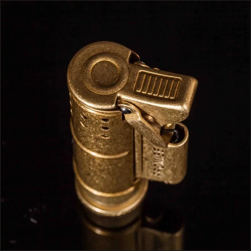 Promise Vintage Classic Brass Oil Lighter Rare Nostalgic Gasoline Trench WW1 WWII Lighter Men Gift 66x28mm 52g