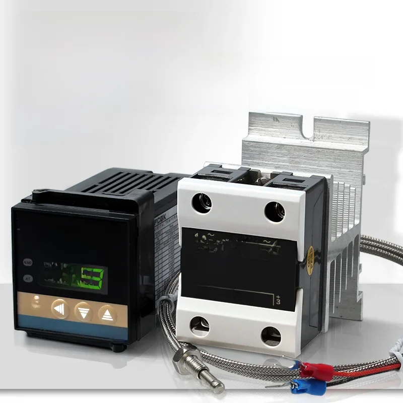 Regulator temperatury PID REX-C100 220V 400 stopni Cyfrowy termostat Wyjście 40A SSR Termopara typu K — 2
