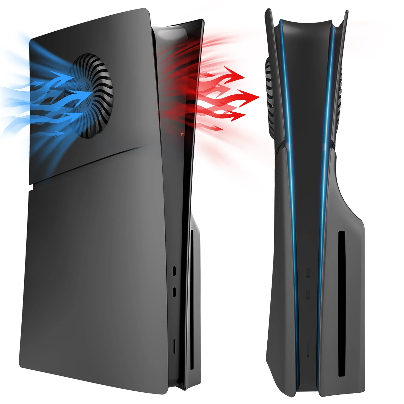 Płytki czołowe do PS5 Slim z otworami wentylacyjnymi, odporne na zarysowania, wąskie etui Premium ABS do PS5 Slim Disc Version — 2
