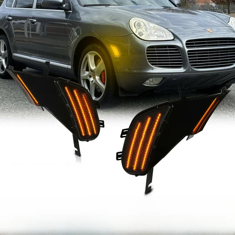 2 szt. dynamiczne boczne światła obrysowe LED kierunkowskaz migacz lampki kontrolne dla Porsche Cayenne 955 2003-2006 OEM # 95563103301 — zdjęcie 2