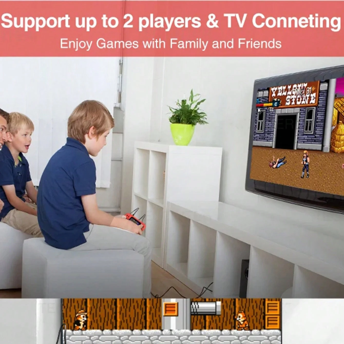 وحدة تحكم ألعاب فيديو عتيقة مع ألعاب كلاسيكية مدمجة ، وحدة تحكم شحن محمولة ، راحة اليد ، AV ، in