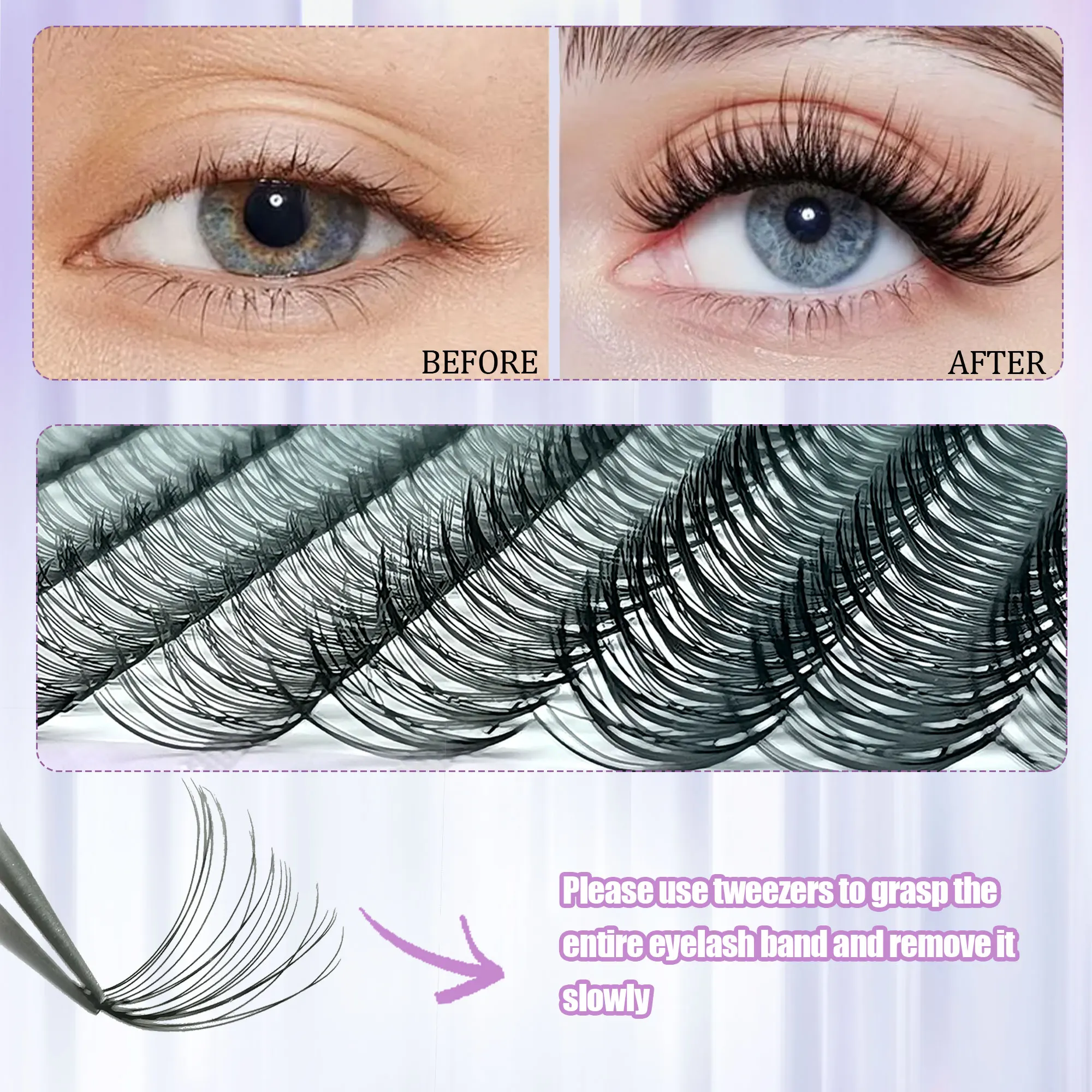 200 clusters de cílios finos DIY - onda C/D, 8-16 mm, fofos e naturais, adequados para iniciantes, adequados para viagens/casamento