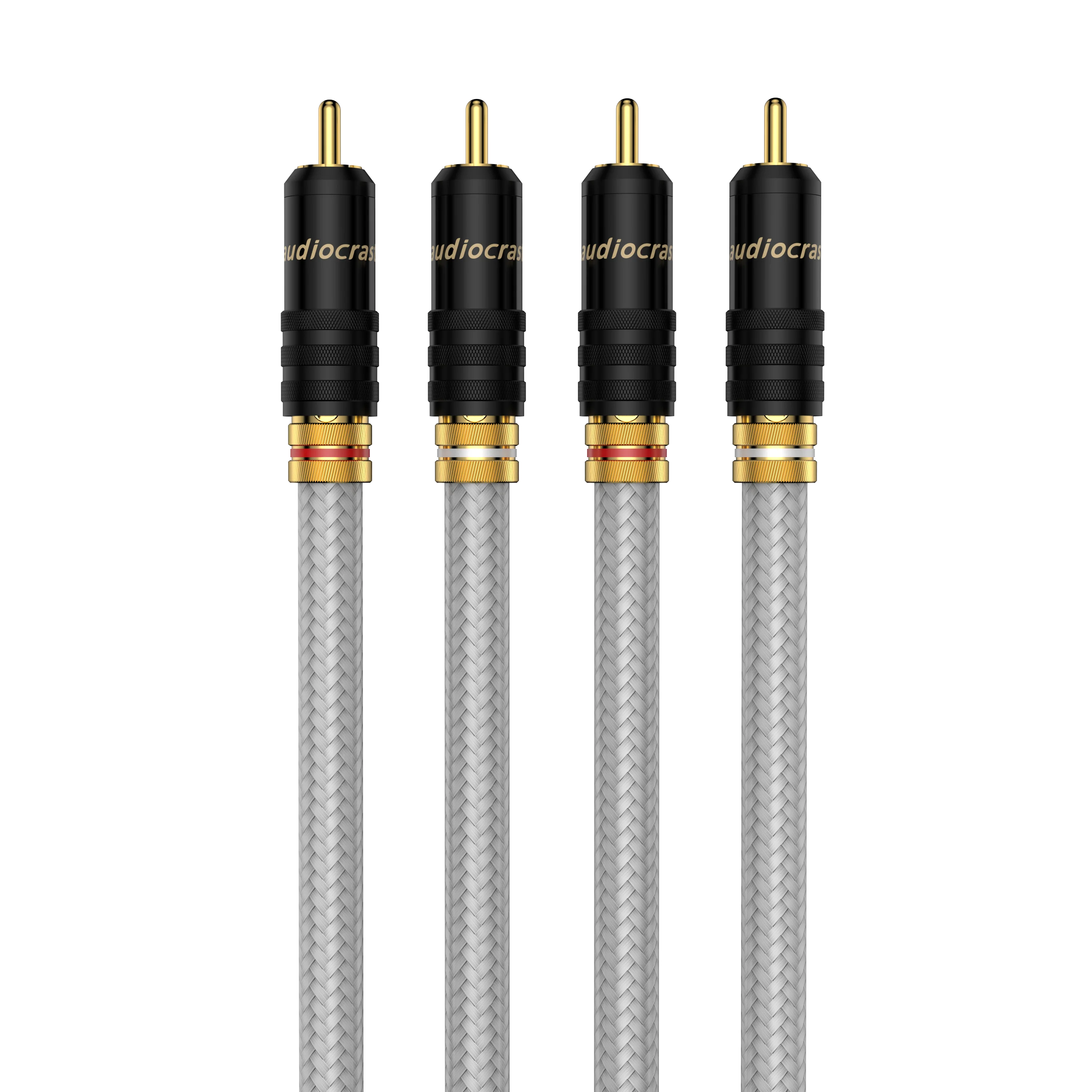 Pair RCA audio interconnect cable with Gold plated RCA plug