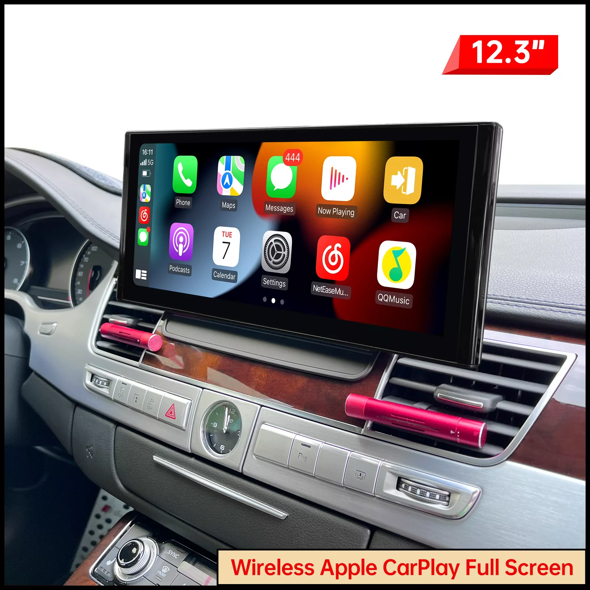 

Android screen for Audi A8 S8 Rs8 D4 upgrade 12.3in touch CarPlay wireless Android Auto Netflix full screen Android 13 games map