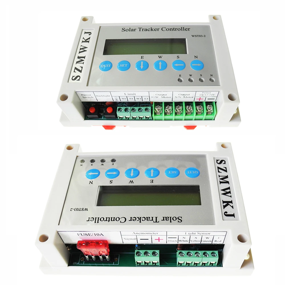 Dual Axis Electronic LCD Solar Tracker Controller + 40A 2-Channel 4-Way Relay Extenstion Module for Large Current Solar System