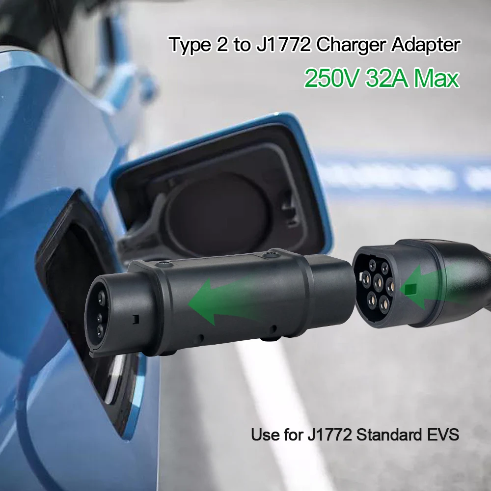 32A 1Phase 7.2kw Type2 IEC62196-2 to Adapter Type1 SAEJ1772 EV Charger Adapter Electric Vehicle Charging Connector Converter