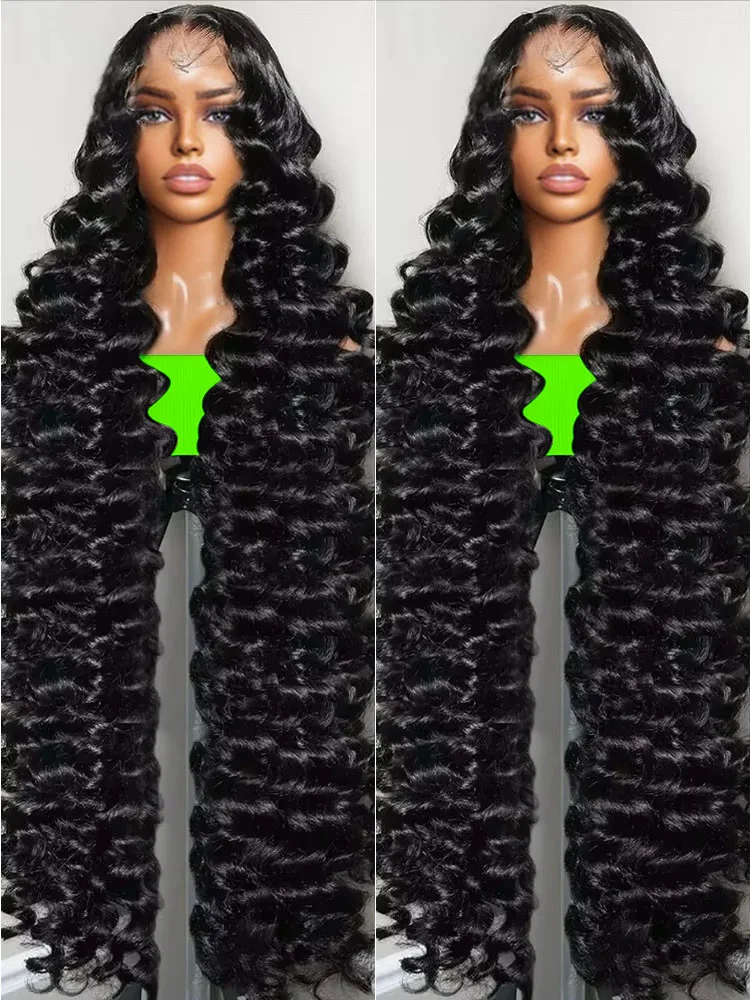 

Lakeisha Loose Deep Wave 13x6 Lace Front Human Hair Wigs 30 40 Inch Black Wig Nature Water Wave 13x5 Lace Frontal Wig For Women
