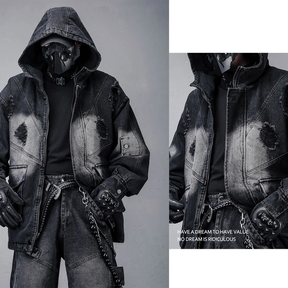 

Wasteland style Motorcycle Biker Jackets, Utility Autumn Winter Outwear with Pockets , Moto Zipper Jacket Coats for Cycling