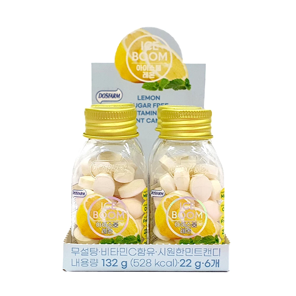Ice Boom Limón 22G x 6 Pice caramelo de menta fresca caramelo para el cuello caramelo sonriente