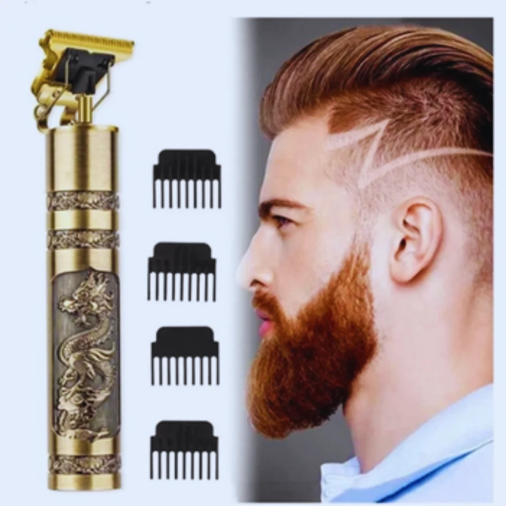 Máquina Profissional  Sem Fio Cabelo Barba Pezinho Personalizada Com Limitador de Lamina Ajustável Recarregável