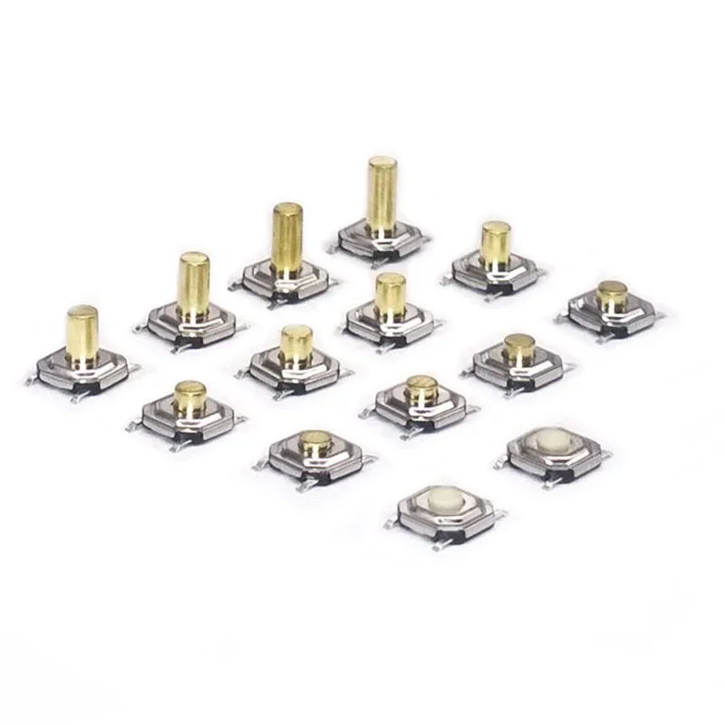 5.2*5.2 wysoki 1.5-6.0 dotykowy przełączniki taktowe 4 PIN Metal SMD dotykowy 12V Micro przełącznik wciskany miedziane nóżki — zdjęcie 2
