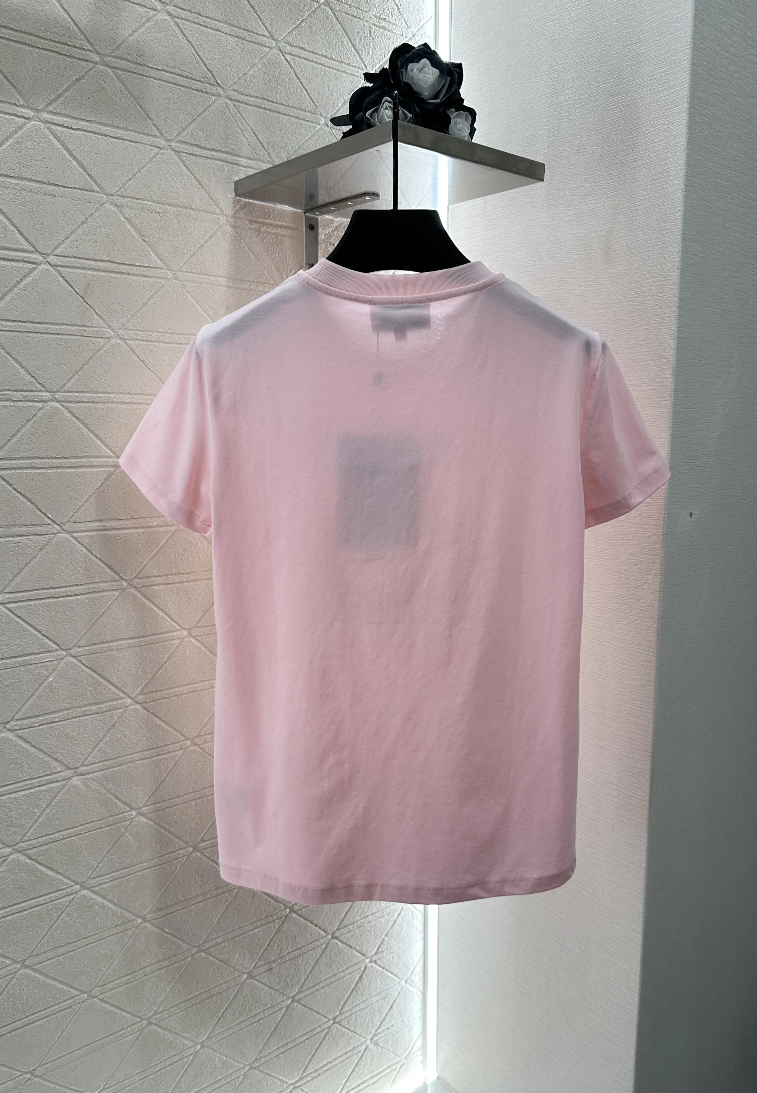 

Summer New Women's Bubble Embossed Diamond Cake Print Round Neck Pure Cotton Short-sleeved Knitted Tops