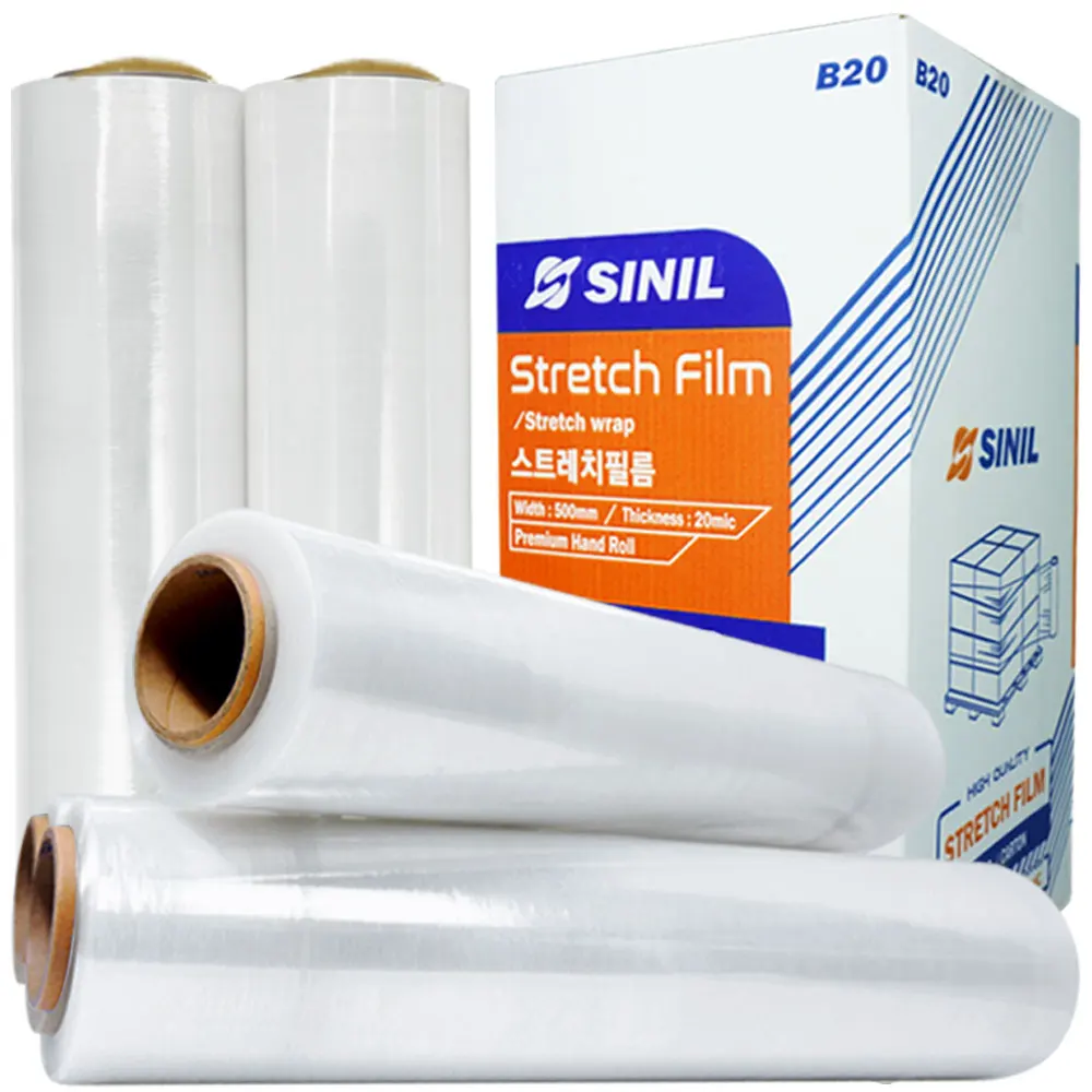 Shinil Stretch Film 20MIC 4 Roll Industrial Wrap for Industrial Packaging with manual pallet trap