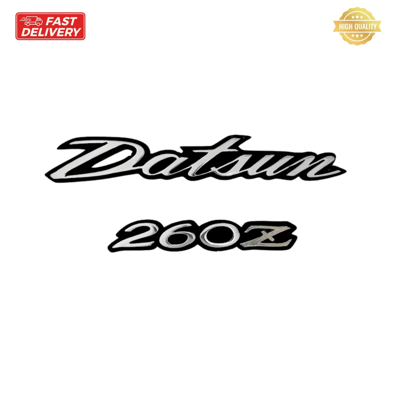 

Datsun 260Z Rear Trunk Badge Emblem Vintage Car Restoration Part in Metal Die-Cast