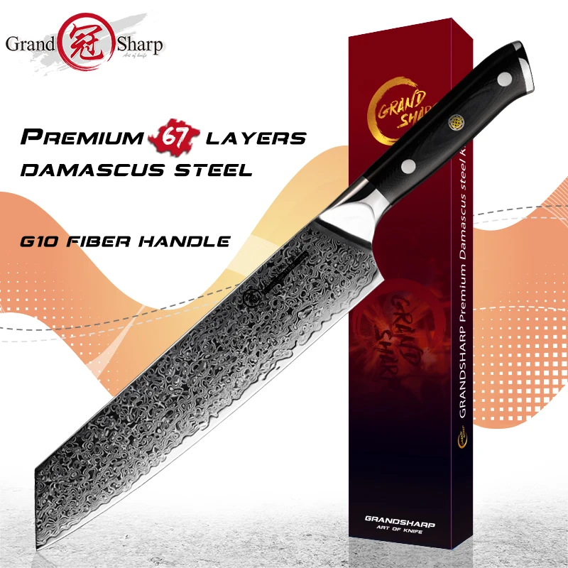 

Professional Kitchen Knives Japanese Damascus Chef Knife 67 Layers Stainless Steel Gyuto Cooking Tools Fish Meat Vegetables