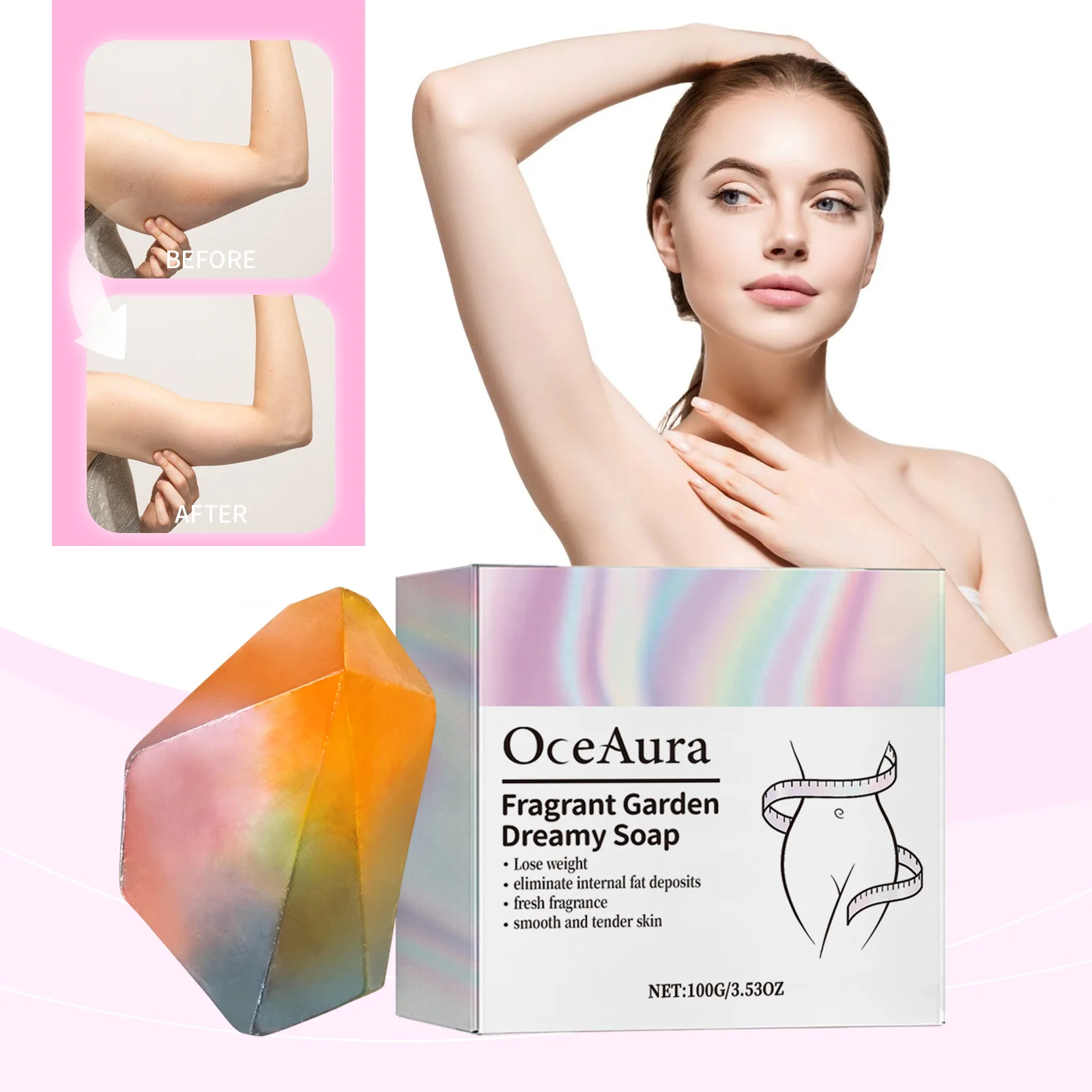 

Oceaura 100g Slimming Body Soap Lose Weight Gentle Body Cleansing Nourish Remove Dirt Bath Refresh Fragrance Smooth Skin Soap