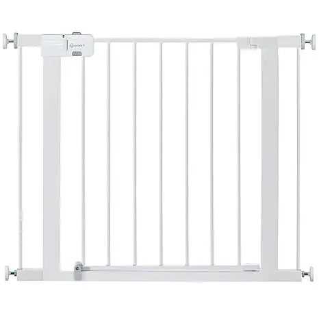 Puerta de bebé (perro) de fácil instalación. Se adapta a puertas de 29 "-38", 28 "de alto. Acabado blanco