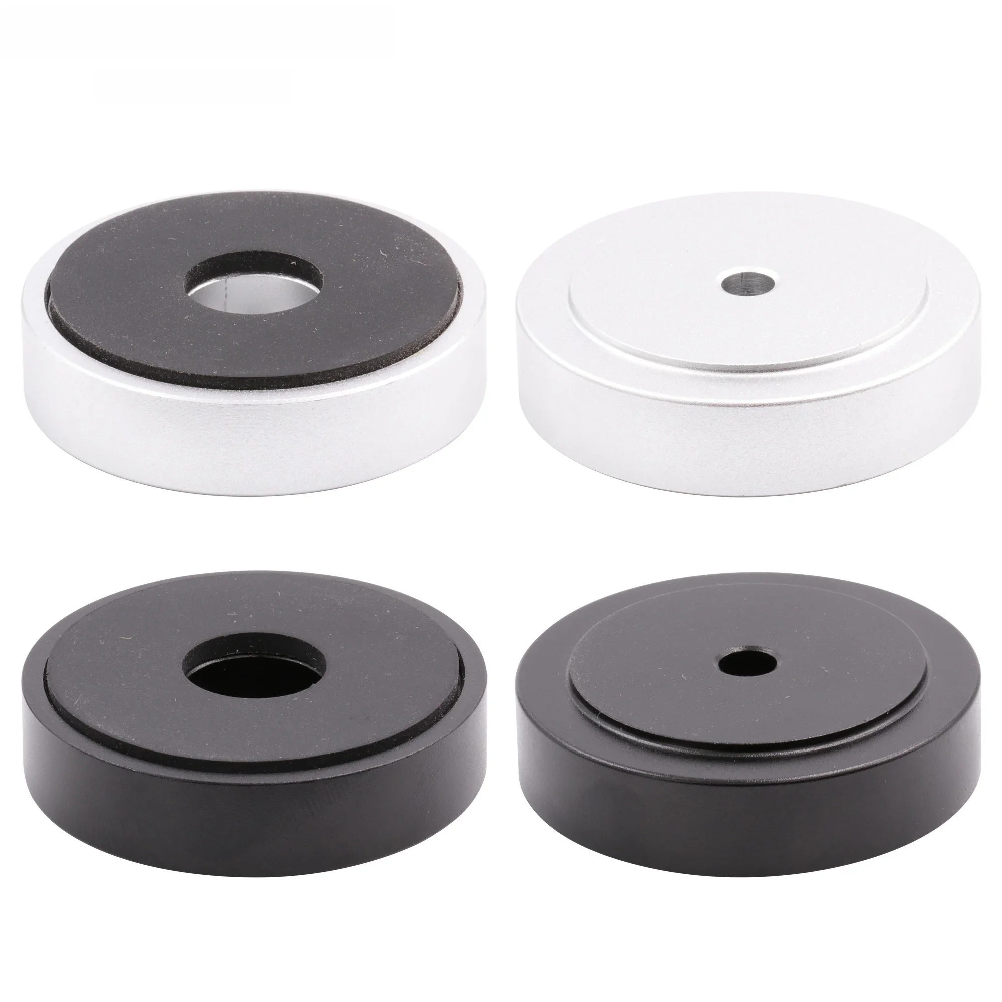 40x10mm Obrabiane, pełne aluminiowe podkładki izolacyjne pod głośniki do odtwarzacza AMP DAC CD Obrotowa obudowa Srebrny Czarny — zdjęcie 2