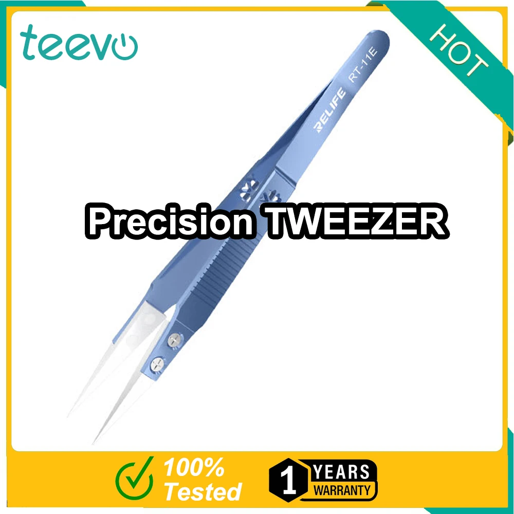 Teevo Relife RT-11E Anti-Static Resistant Ceramic Precision TWEEZER