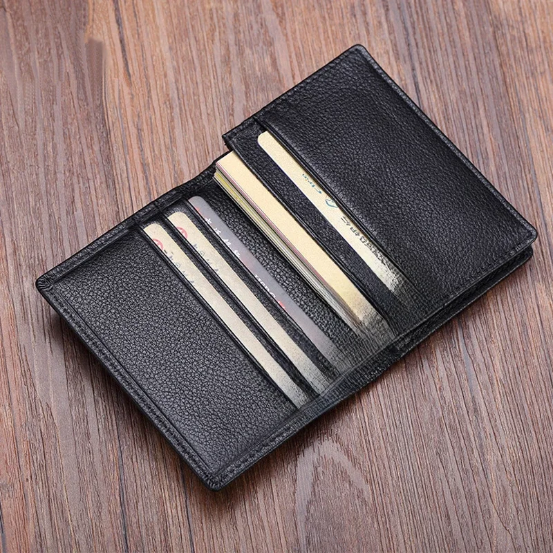 Luksusowe modne portfele na karty z prawdziwej skóry męskie etui na karty kredytowe damskie etui na karty i dowód osobisty męski organizer etui na wizytówki — zdjęcie 2