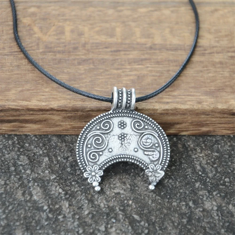Nostalgia słowiańska Lunula półksiężyc biżuteria Moravia Lunitsa niewolnicy Viking naszyjnik dla kobiet prezenty — zdjęcie 2