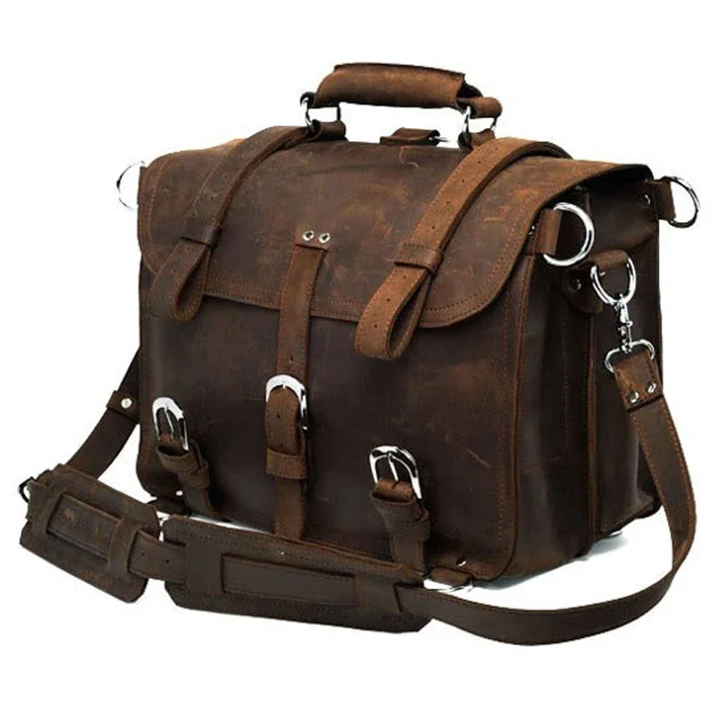 Vintage Crazy horse Genuine Leather Men Travel Bags Luggage Travel Bag Leather Men Duffle Bag Large Men Weekend Bag Overnight — zdjęcie 2
