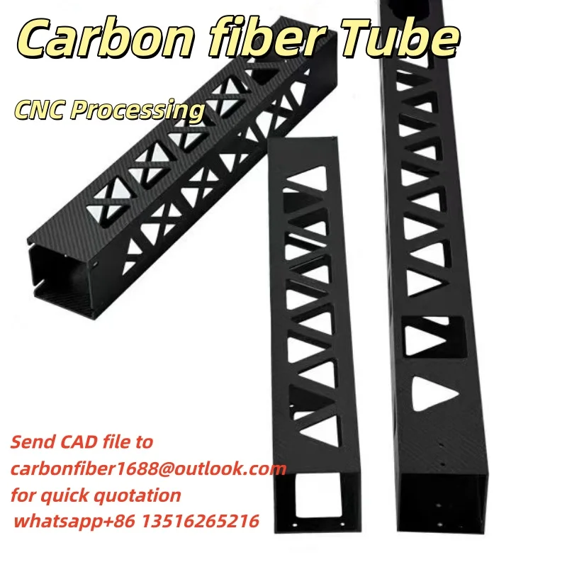 Carbon Fiber Pipe Tube Rod Cutting Processing Engraving Custom Service for Drone Arms Frame Car Roller