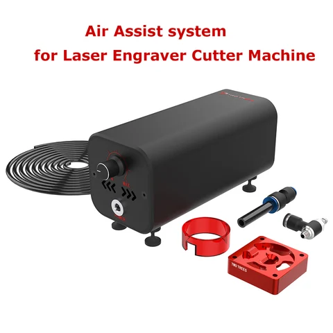 Dois árvores TTS-55 36W Kit de assistência de fluxo de ar de ar 10-30L/min Sistema de assistência de ar Remove fumaça e poeira para máquina cortadora de gravador a laser