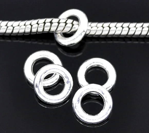 DoreenBeads 100/500PCs Silver Color Soldered Closed Jump Rings Findings for DIY Jewelry Making 4 6 8 14mm(1/8") Dia. )