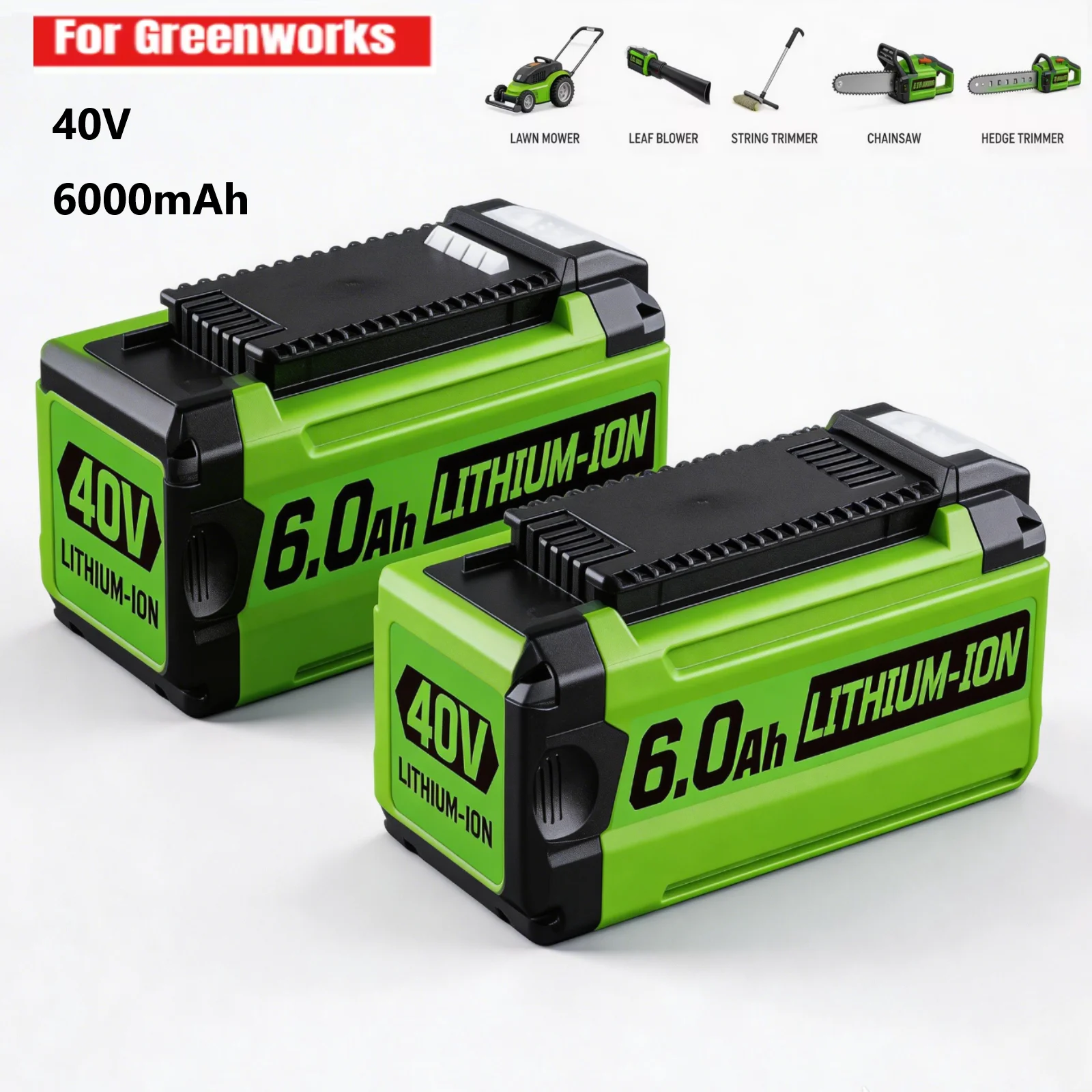 

Сменная литий-ионная батарея 40В 6.0Ач 29462 для электроинструментов GreenWorks 40Volt G-MAX 29252 20202 22262 27062 21242