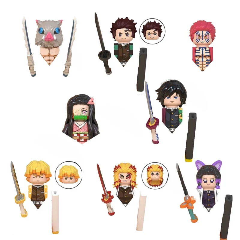 WM blocs 6116 6137 6138 tueur de démons Tanjirou Nezuko Inosuke Zenitsu Giyuu Rengoku Uzui Tengen anime briques blocs de construction