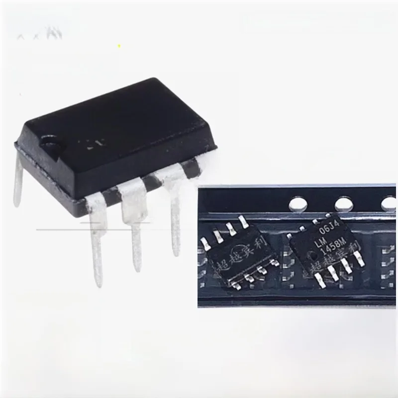 Puces LM1458N DIP8 LM1458M LM1458MX SOP8 LM1458, 10 Pièces