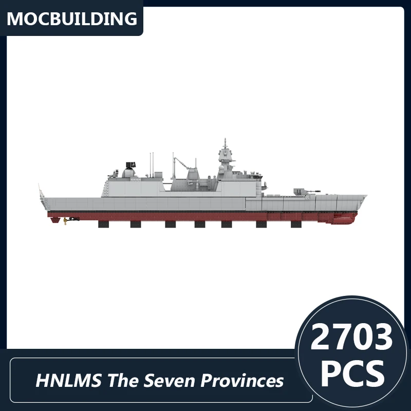 F 802 HNLMS The Seven Provinces Ship 1:144 Scale Air Defense & Command Frigates Model Moc Building Blocks DIY Assembled Bricks