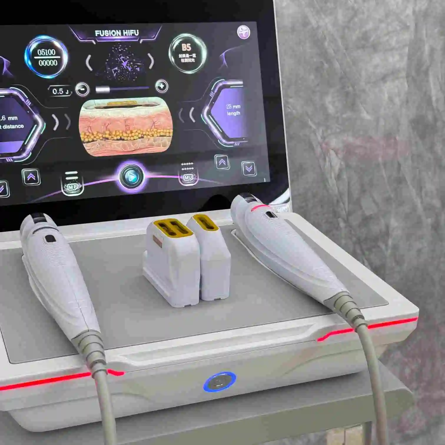 High Frequency Anti-aging Face Tightening Firming Body Fat Removal SMAS Lifting HIIFU Machine Dual Control 15g Mask 15.6-inch