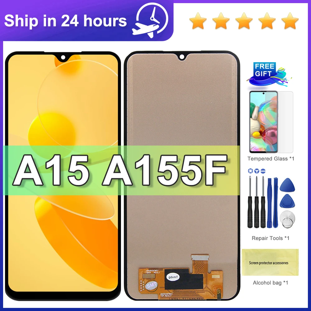 6.5\'\' Tested For Samsung A15 SM-A155F LCD Display Touch Screen Digitizer Assembly Replacement For Samsung A15 5G SM-A156B LCD