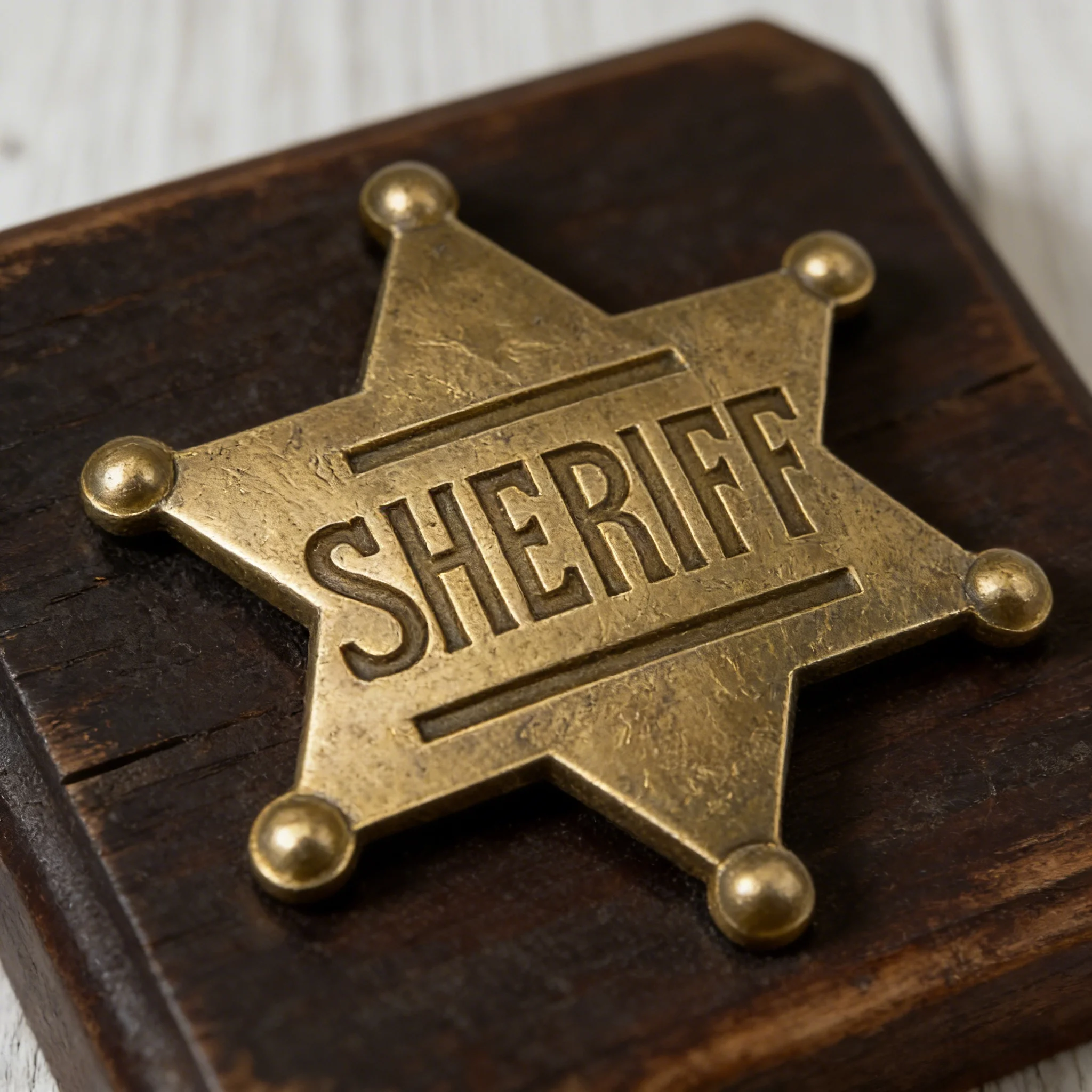 

Винтажный значок со звездой золотого шерифа: особенности сложной мастерства и смелое выгравированного знака «ШЕРИФФ».