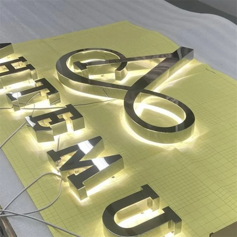 

3D Sign , Backlit Sign , Custom logo led light signage , 3D logo letters, 3D wall