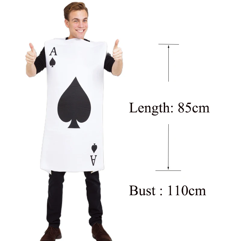 P-Jsmen Lustige Kostüm Spades spielkarten Quadrat Poker Cosplay Kostüme Erwachsene Männer Frauen Overall Outfit Halloween Kostüm