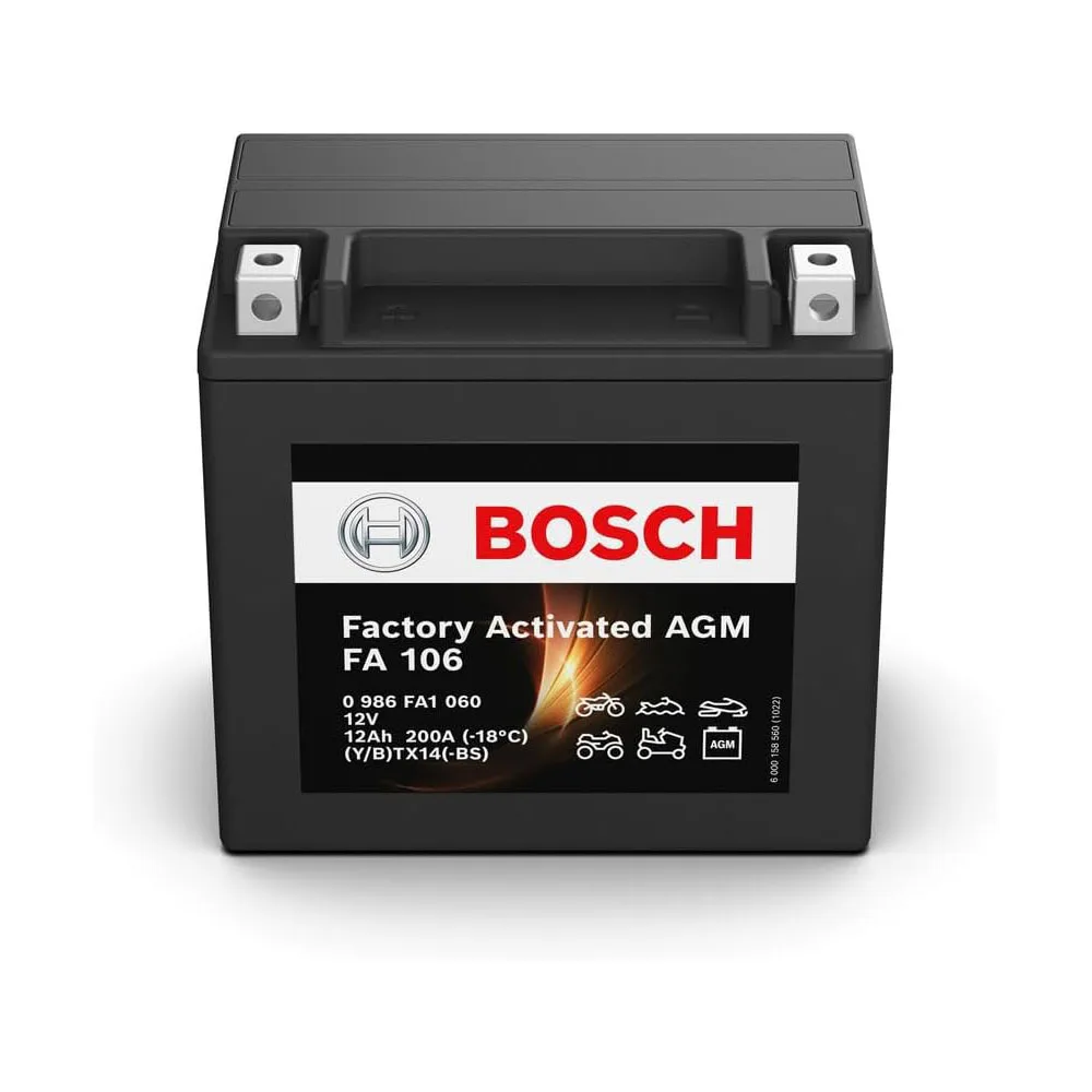 مختبر تقييم بطارية BOSCH FA106-M6018-YTX14-BS 12V 12Ah 200A – الأفضل لسياراتك النارية؟