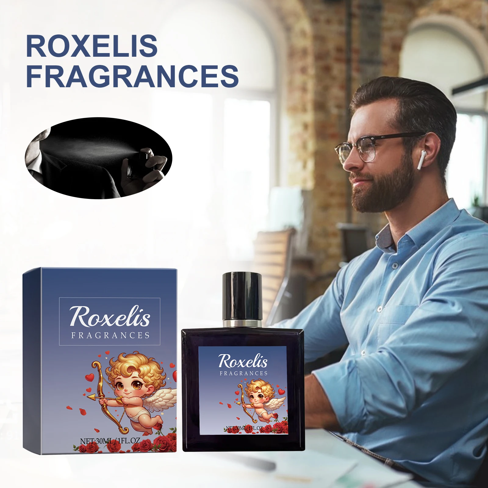 ROXELIS Refreshing Cologne Perfume Pheromones Increase Attraction Dating Romantic Elegant Gentleman Lasting Fragrance Spray