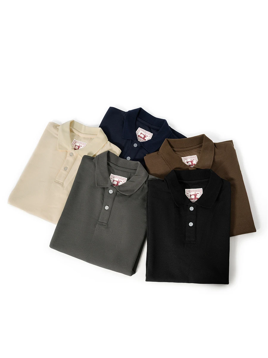 Men's Classic Cotton Polo Shirt Short Sleeve Casual Solid Color Lapel Tee Summer Breathable Slim Fit