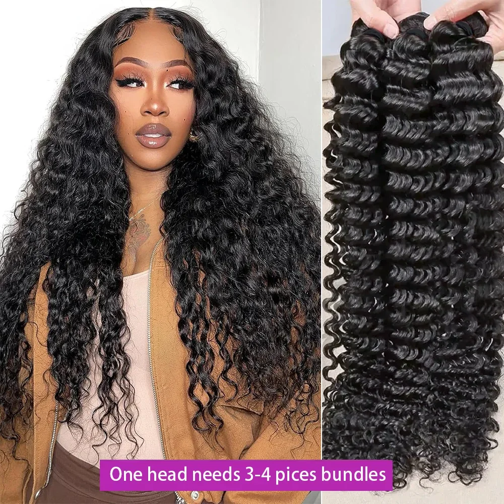 38 بوصة موجة عميقة حزم الشعر البشري 1/3/4 قطع 100% البرازيلي النسيج عذراء ريمي الشعر البشري الخام حزم الشعر البشري الباروكات