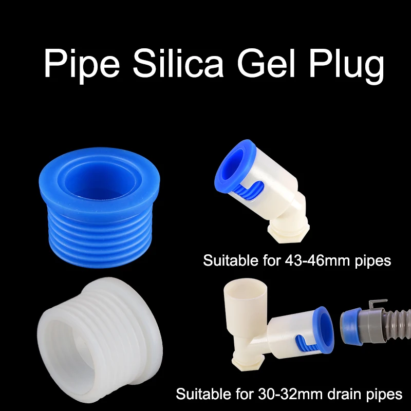 Lower Water Pipe Plug 50 PVC Tubes Silicone Seal Deodorant And Anti-blocking Anti-water Silica Gel Floor Drain Core White/Blue