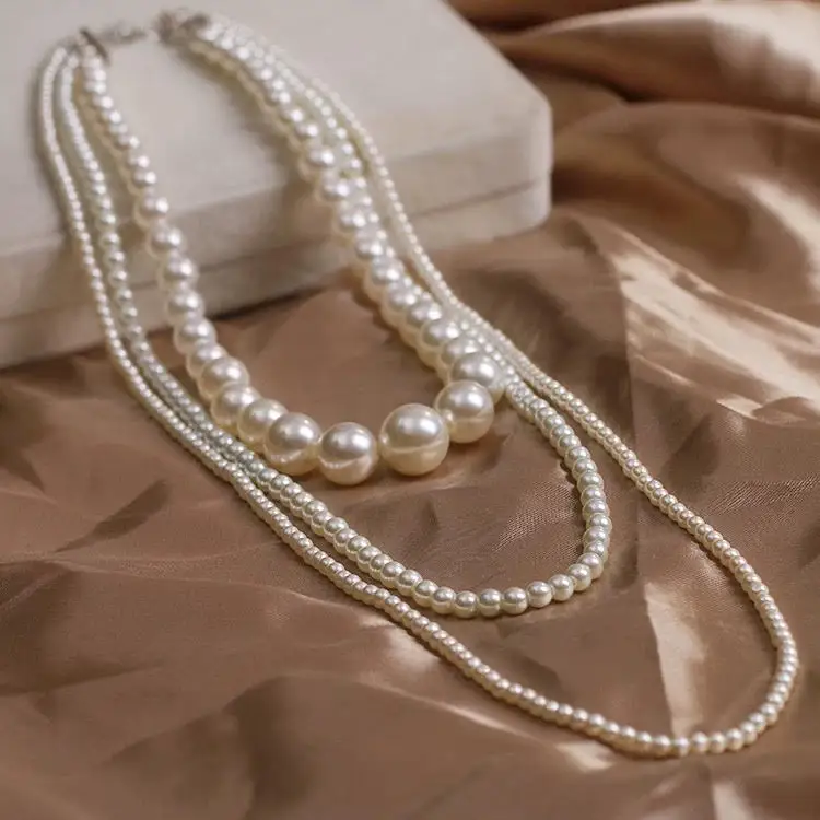 

Luxe Layered Pearl Necklace for Women – Elegant Multi-Strand Statement Jewelry for Formal Events