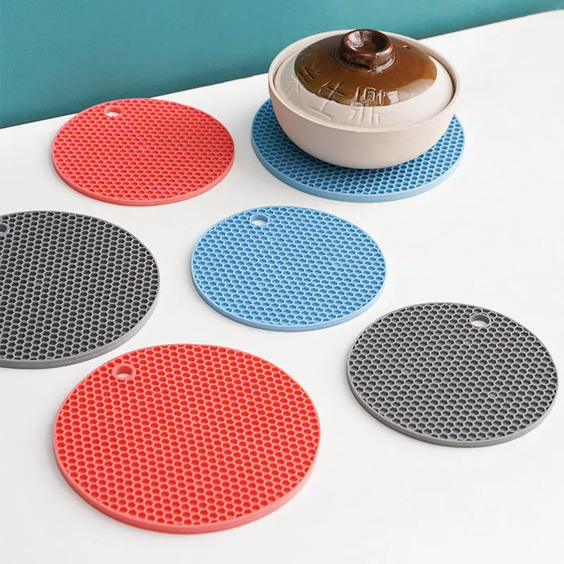 Honeycomb Silicone Trivet Mat Heat‑Resistant Multi‑Purpose Pot Bowl Holder Durable Kitchen Table Placemat Household Gadget