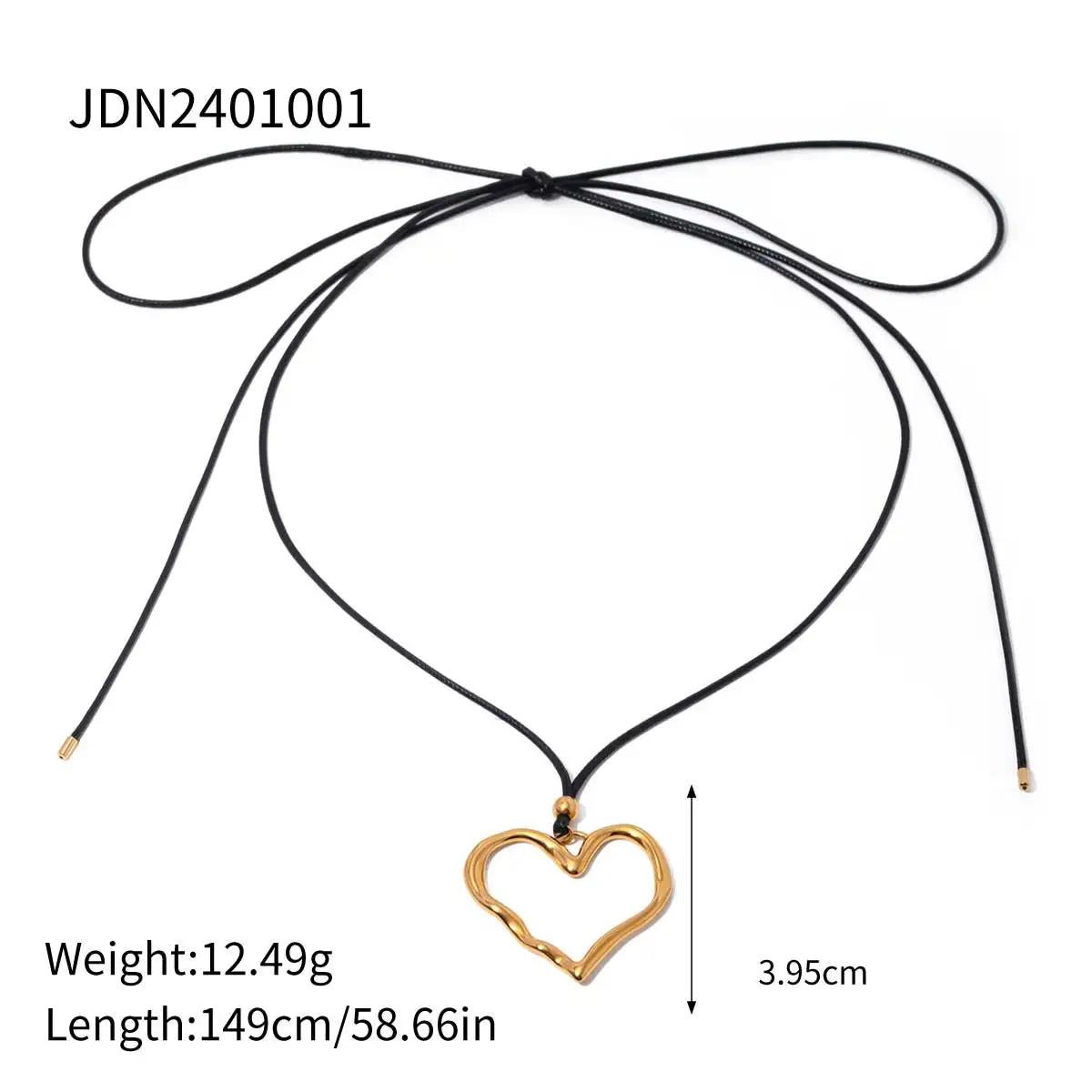 JewelryPoster Simple Gold Plated Stainless Steel Heart Shape Pendant Necklace Rustproof Fashion Charm Jewelry for Women