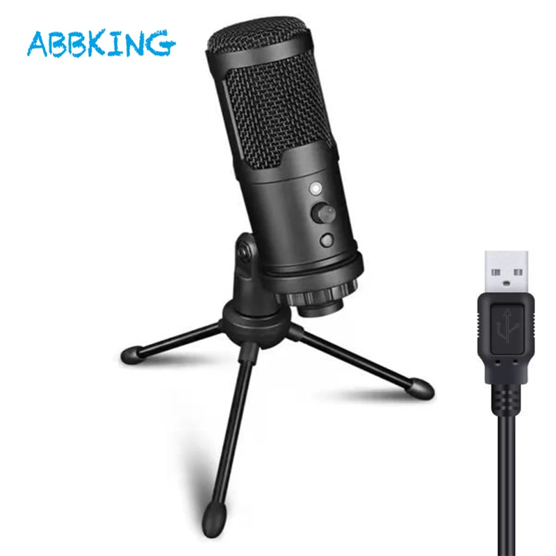 

USB Microphone PC Smartphone Youtube Tiktok Living Stream Microfone Optimize Sound Recording Mic Noise Reduction Metal Base