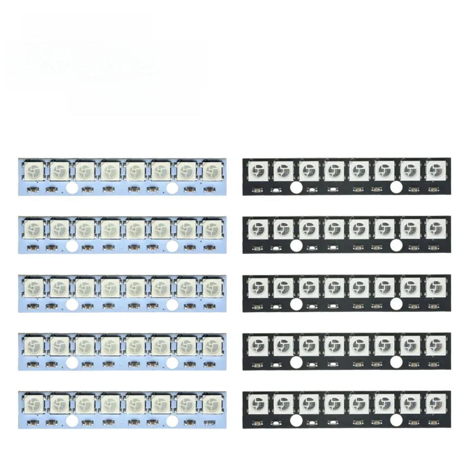 5/10/20/50/100 pièces 8*1Bit 8 Bits WS2812 5050 RGB Module de panneau de lampe LED complet 5V WS2812B arc-en-ciel LED précis pour Arduino