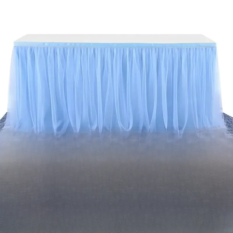 Jupe de Table Ronde et Carrée en Tulle de 183x77cm, Tutu, Fournitures d'Hôtel pour Mariage, Décoration de ixd'Anniversaire pour Enfant Fille