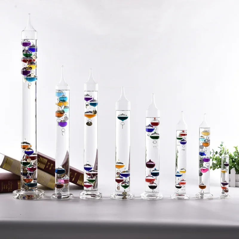 Galileo – boule colorée suspendue, colonne romaine, thermomètre physique, ornements créatifs, cadeaux de vacances, d'anniversaire, de voyage d'affaires